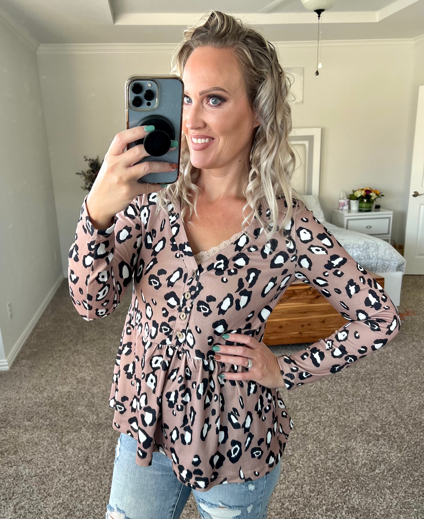 Love and Leopard Peplum Top