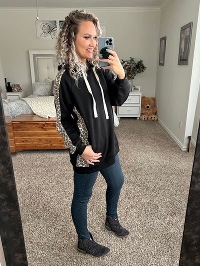 Linda leopard striped hoodie