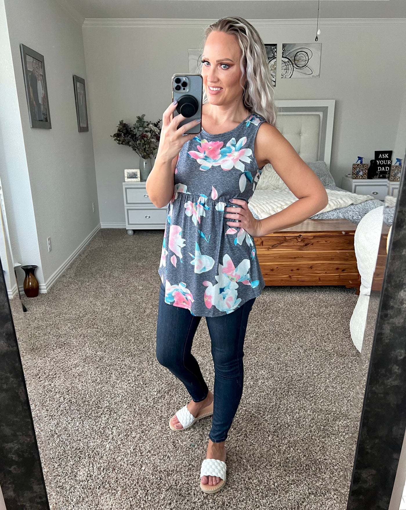 Fantasia Floral Peplum Tank Top