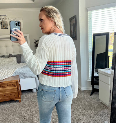 Scarlett Striped V-Neck Sweater