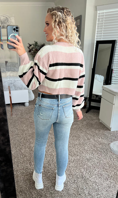 Trinity Striped Cropped Sweater