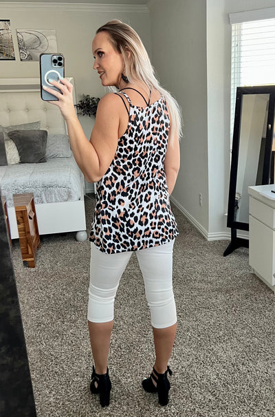 Landry Leopard Lace Yoke Cami