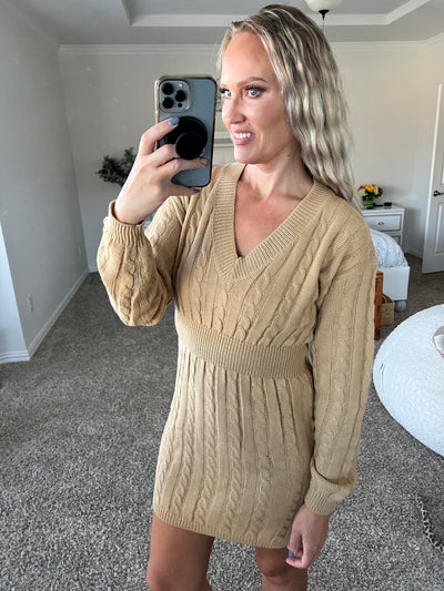 Tiffany Cable Knit Sweater Dress