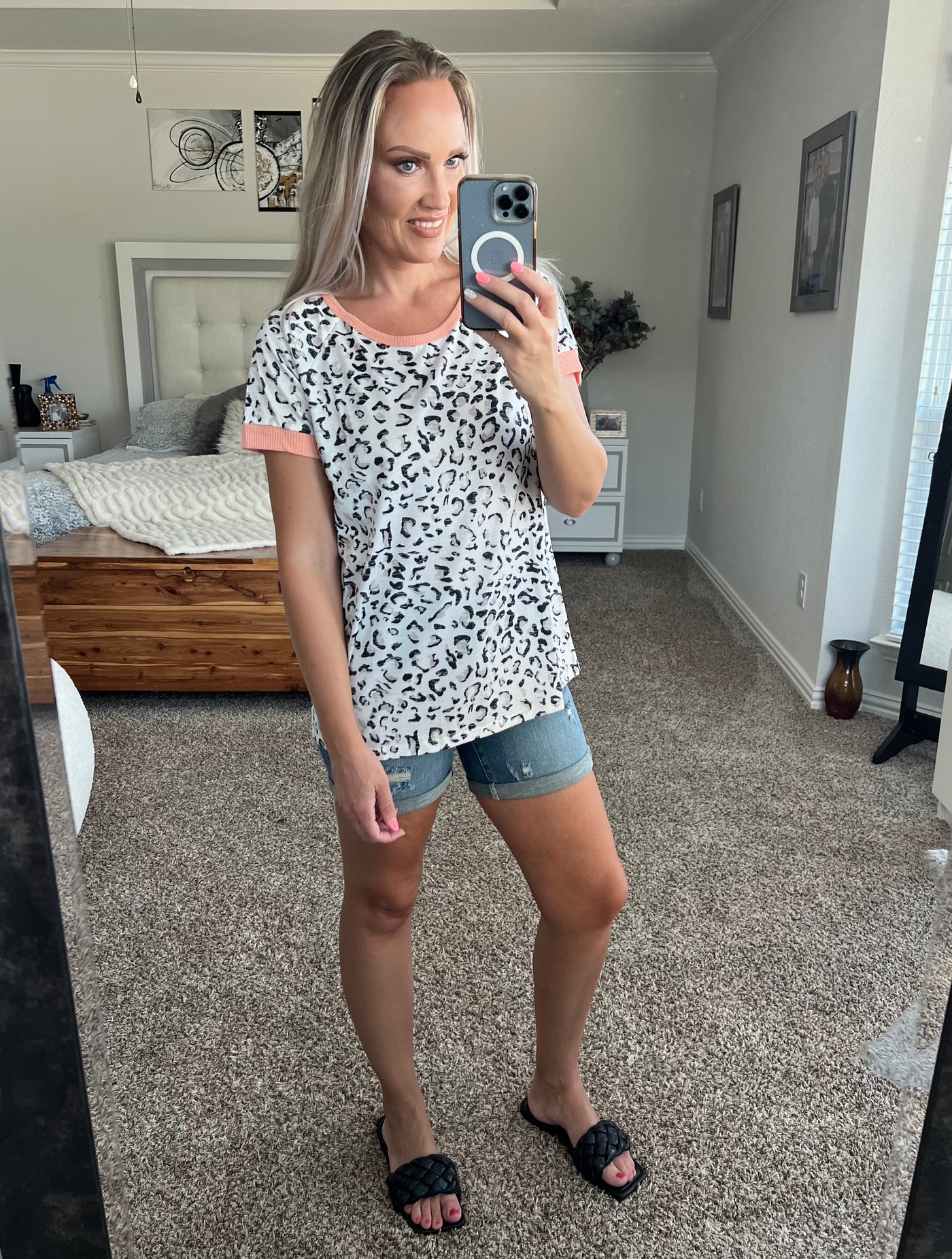 Lynsey Leopard Short Sleeve Top