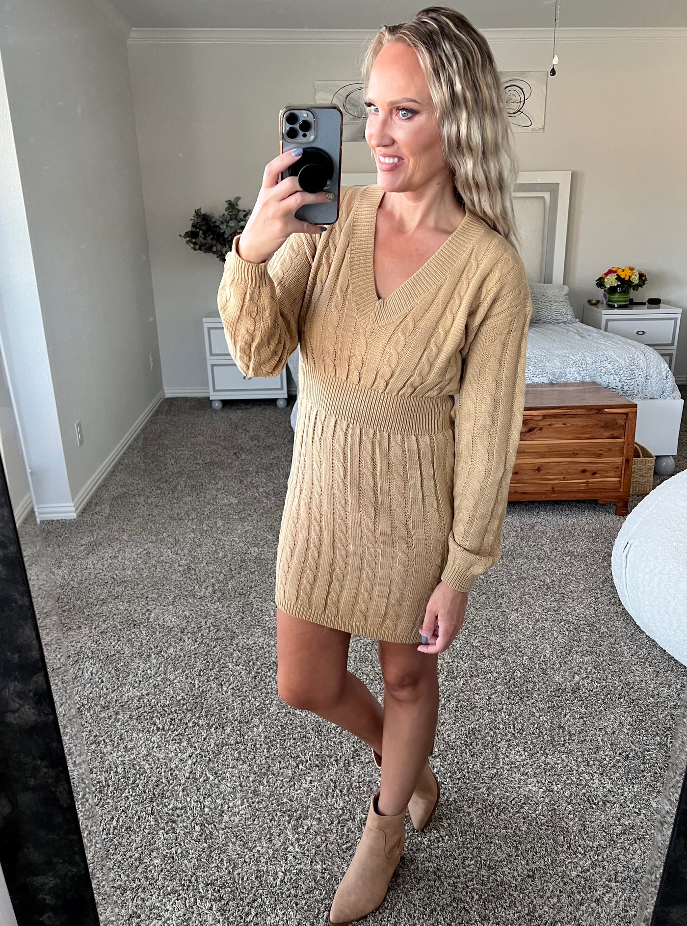 Tiffany Cable Knit Sweater Dress