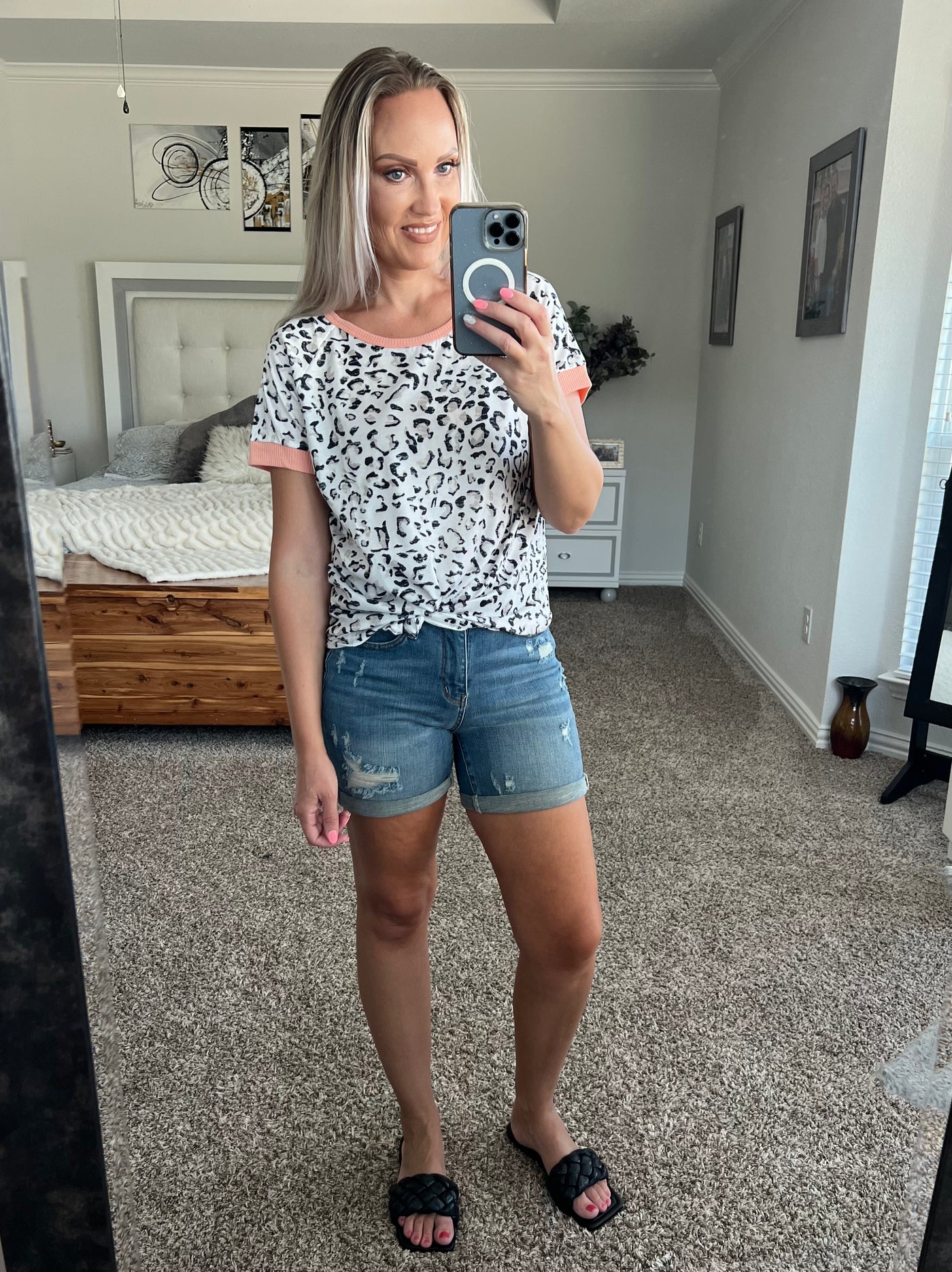 Lynsey Leopard Short Sleeve Top