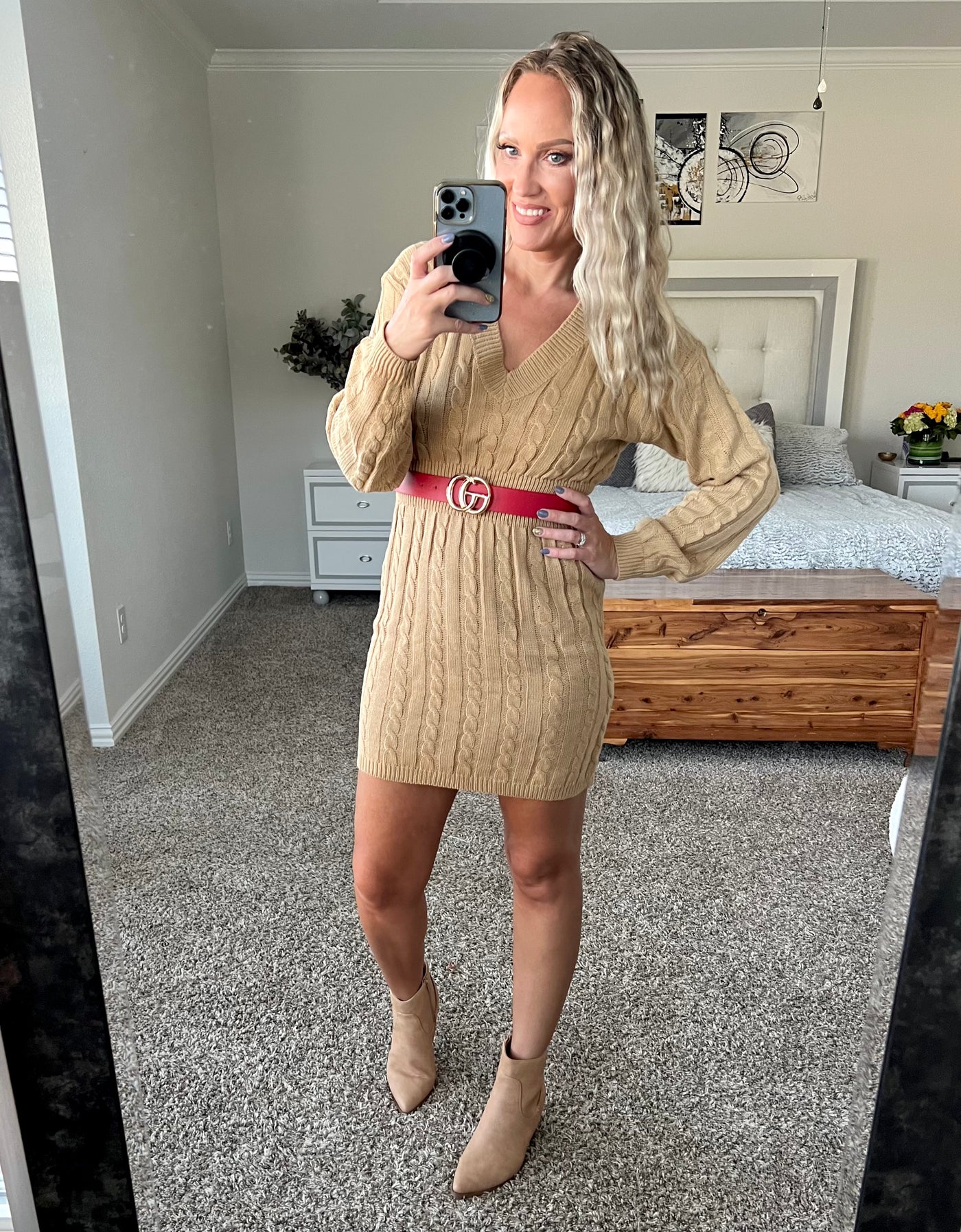 Tiffany Cable Knit Sweater Dress