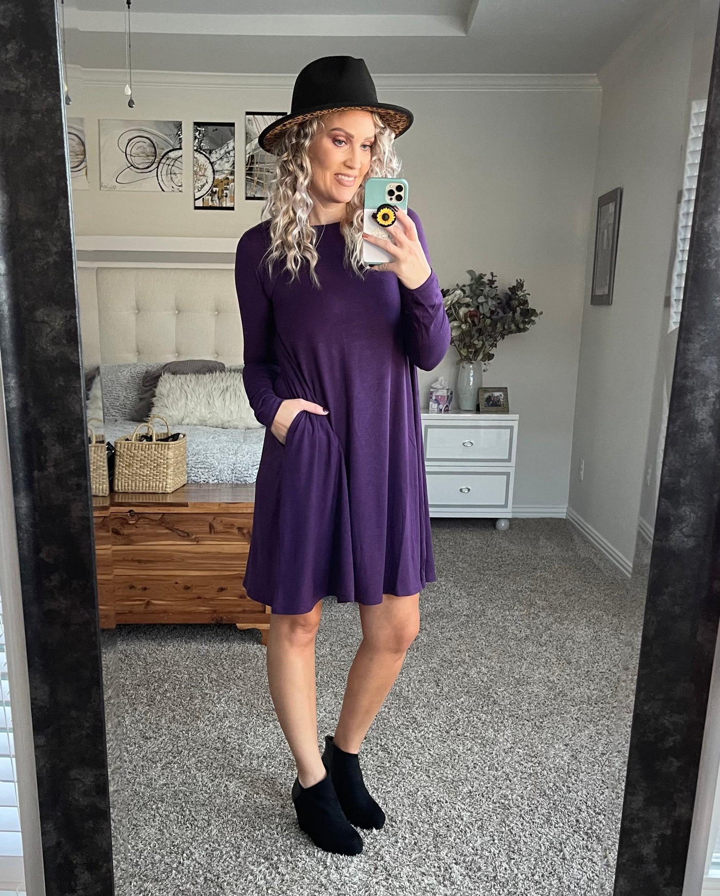 Leslie long sleeve flare dress