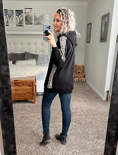 Linda leopard striped hoodie