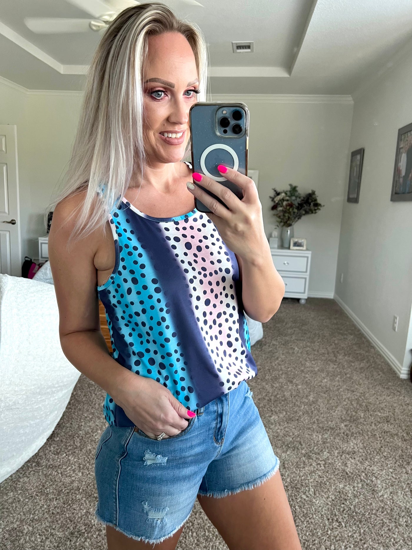 Poppy Polka Dot Racerback Tank Top