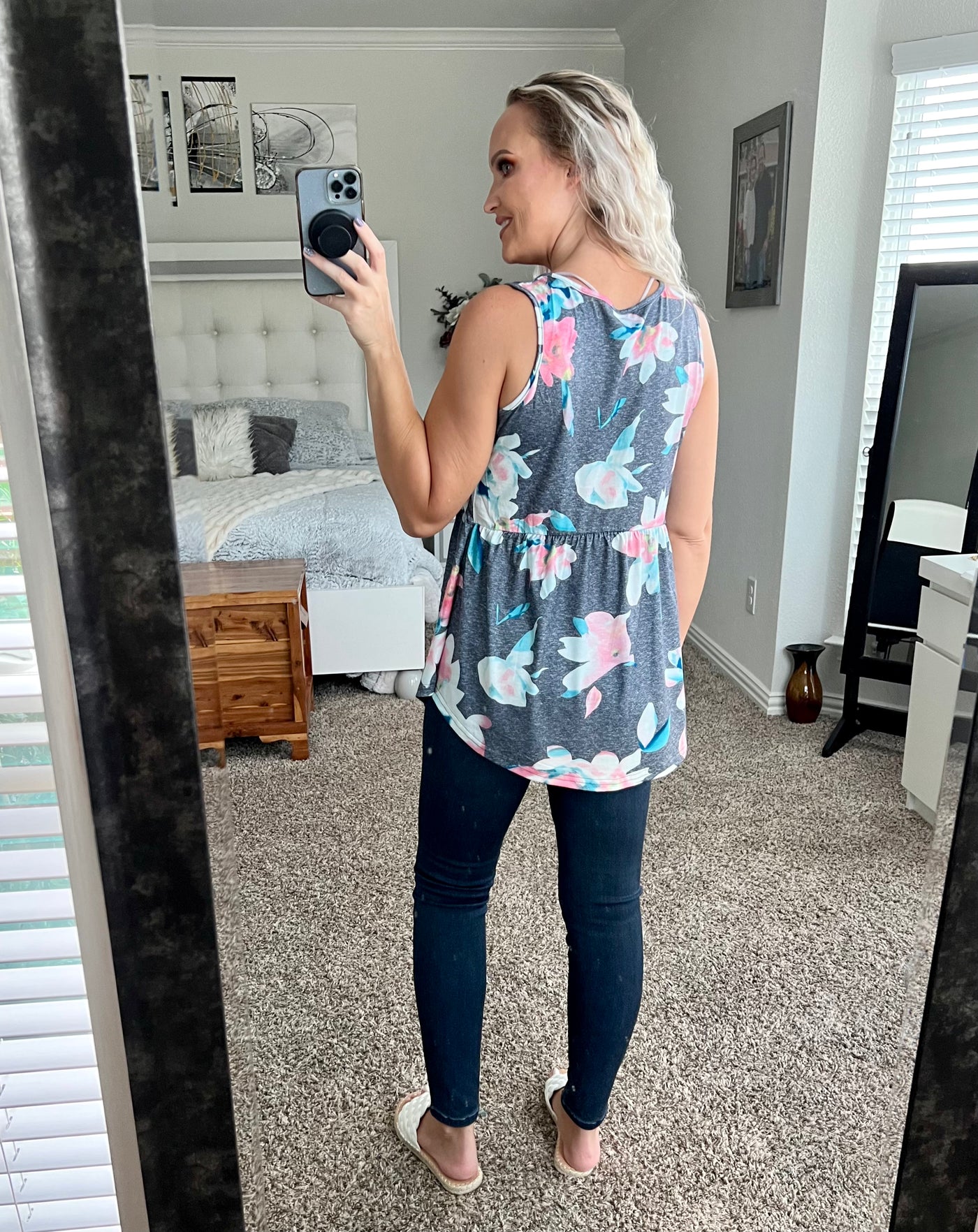 Fantasia Floral Peplum Tank Top