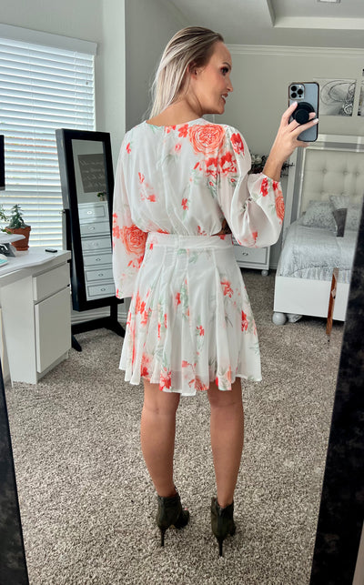 Hadley Floral Cutout Long Sleeve V-Neck Dress