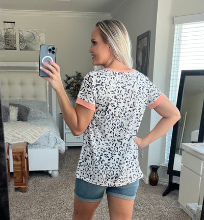 Lynsey Leopard Short Sleeve Top