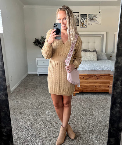 Tiffany Cable Knit Sweater Dress