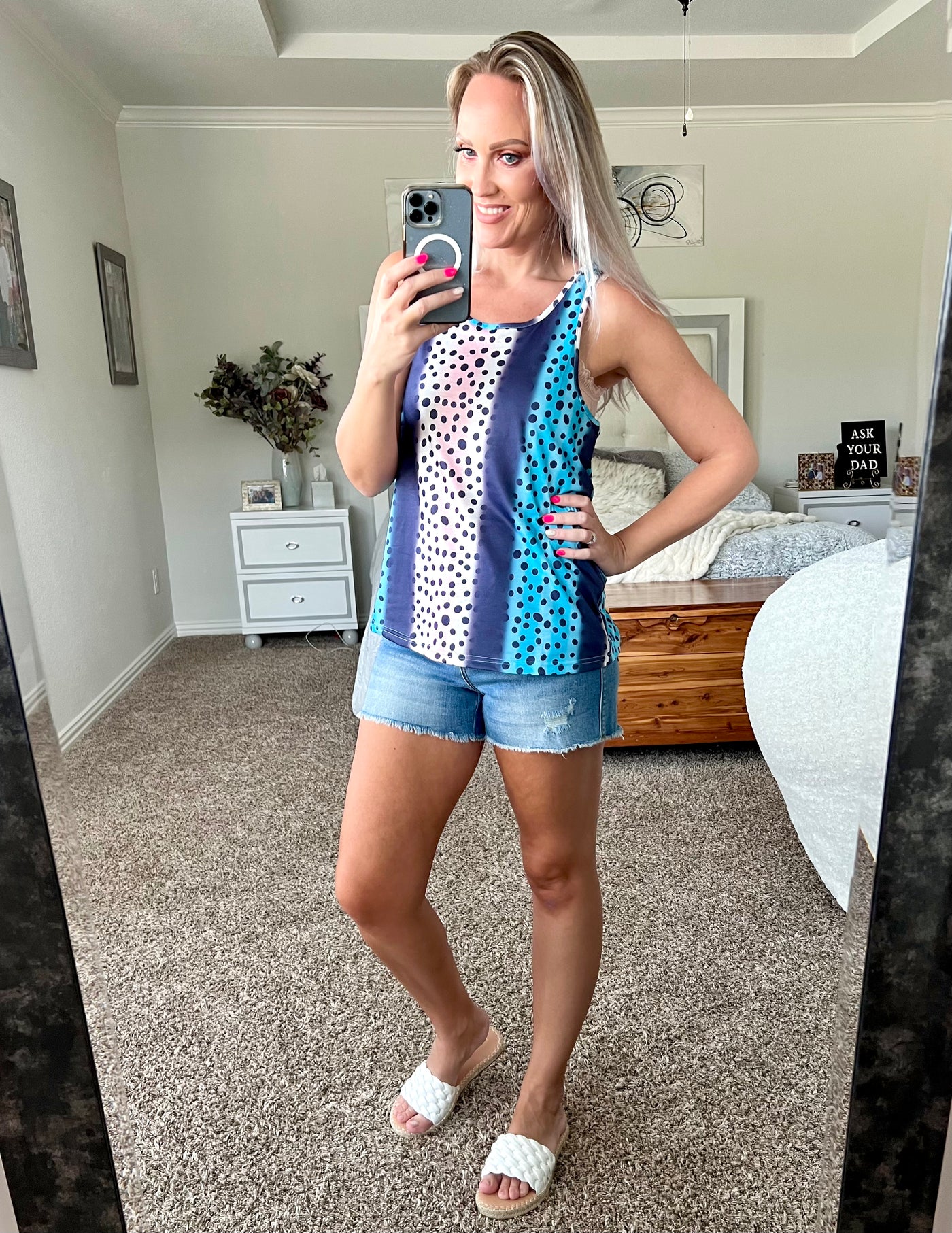 Poppy Polka Dot Racerback Tank Top