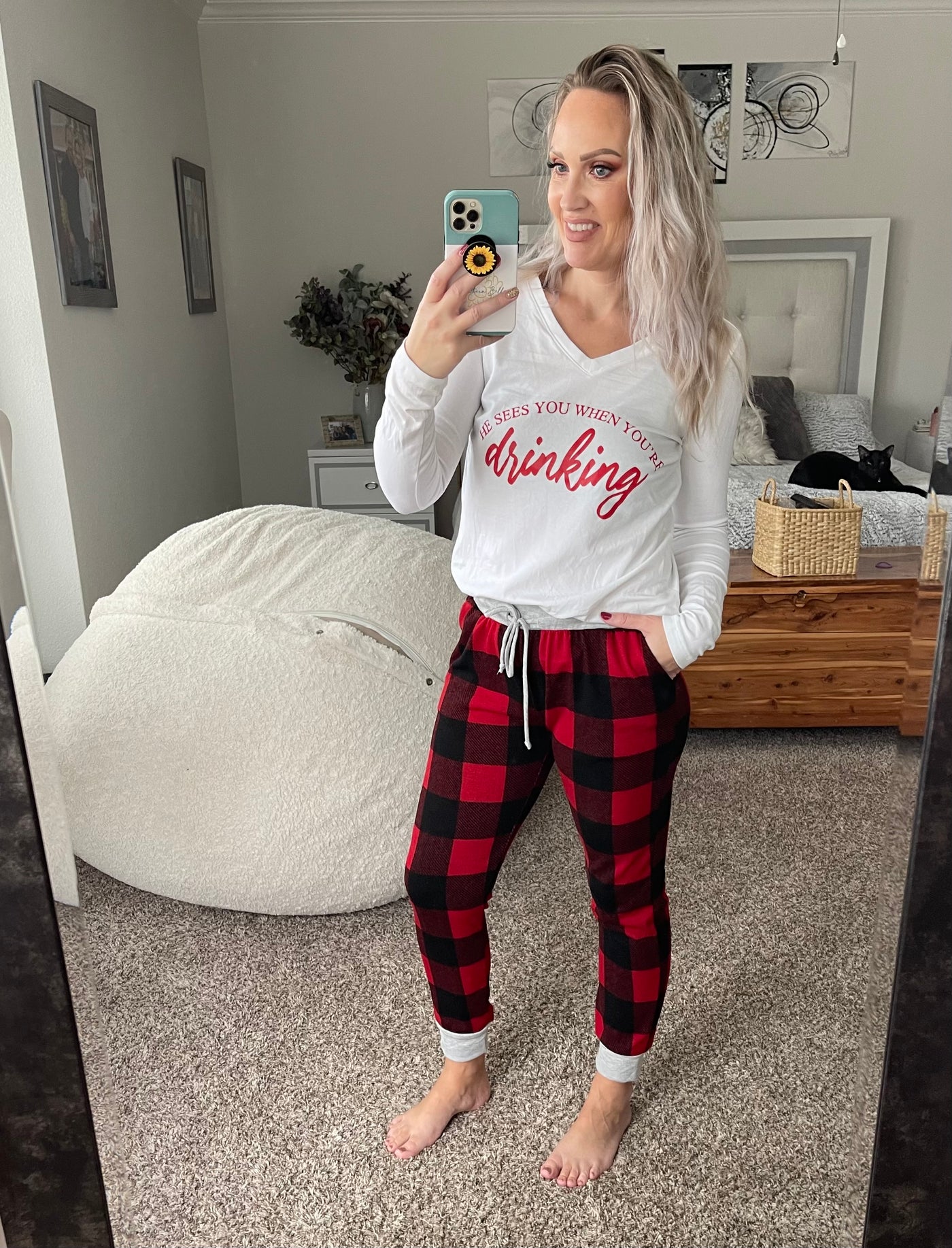 Buffalo plaid joggers