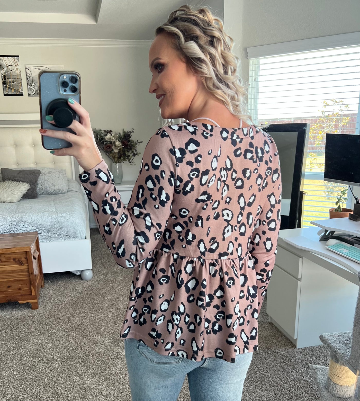 Love and Leopard Peplum Top