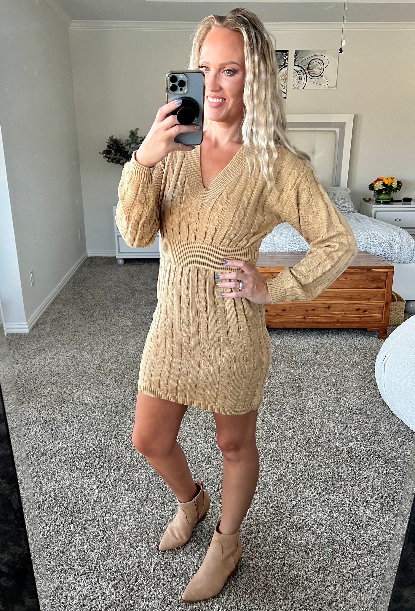 Tiffany Cable Knit Sweater Dress