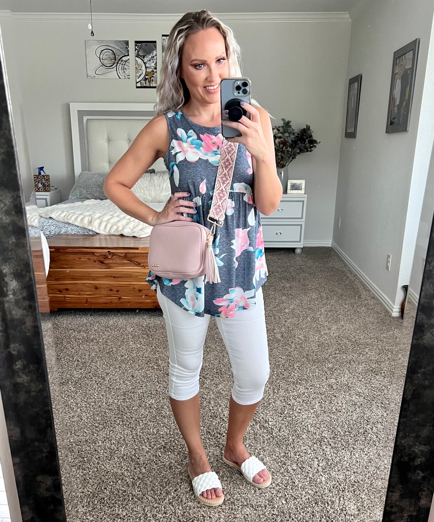 Fantasia Floral Peplum Tank Top